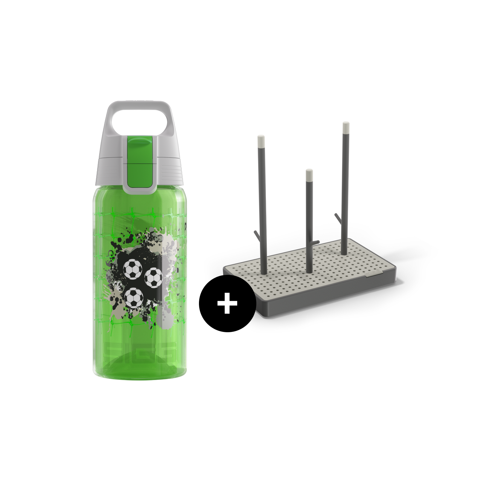 VIVA ONE Everyday Set – Bottle + Drying Rack Football