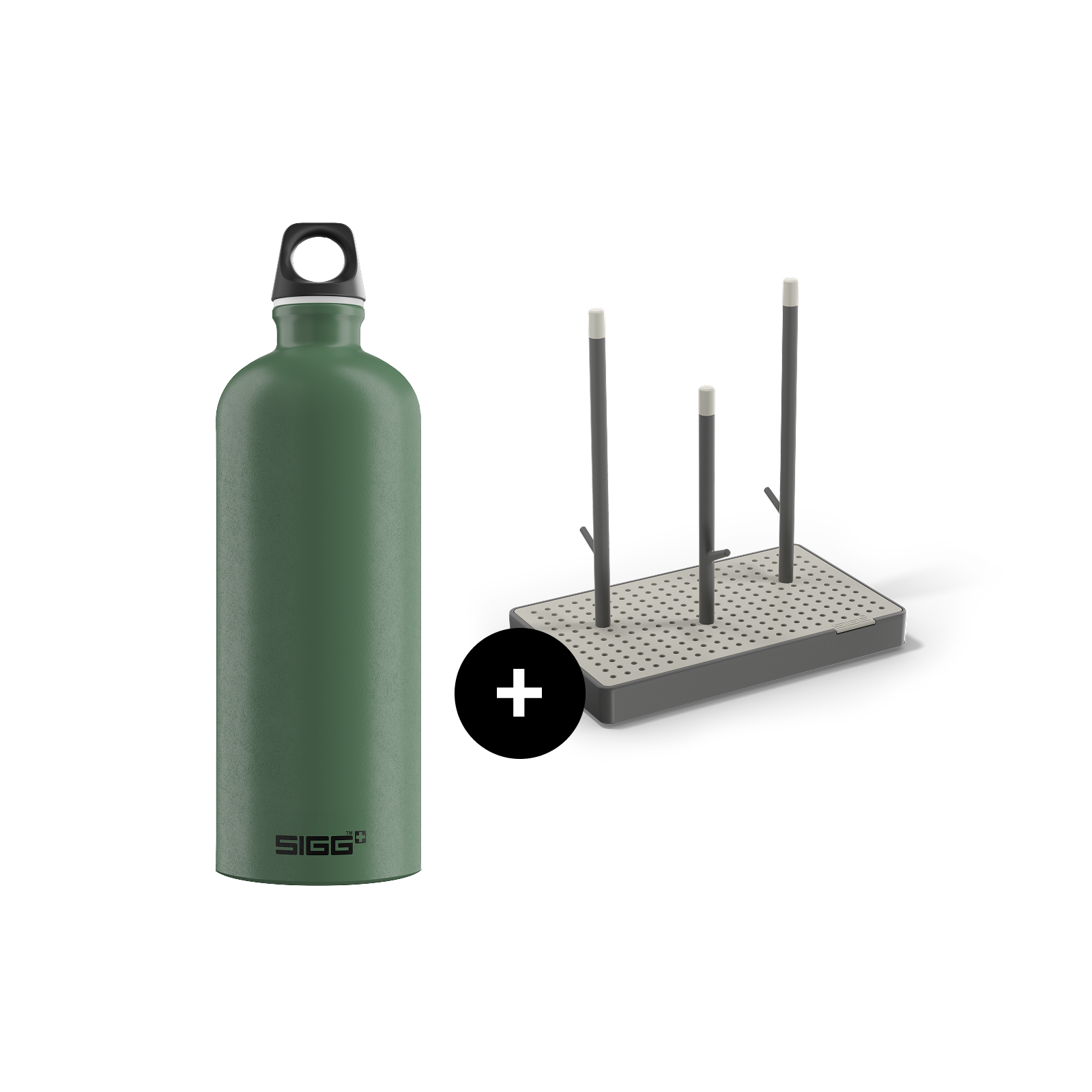 Traveller Everyday Set – Bottle + Drying Rack Leaf Green