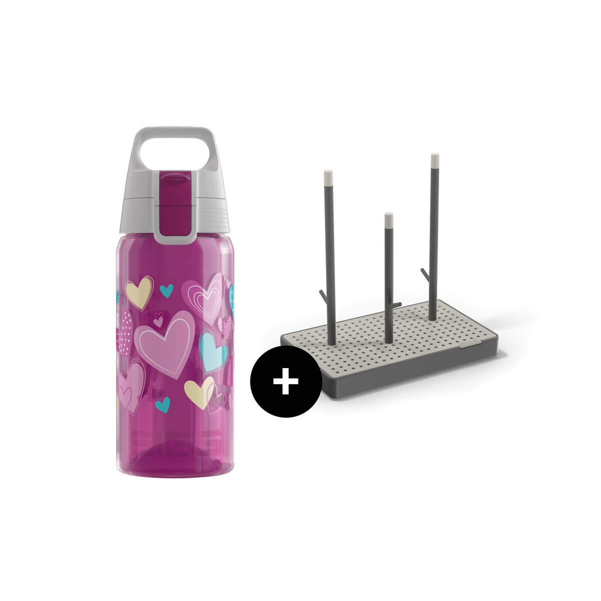 Vivia Rack VIVA ONE Everyday Set – Bottle + Drying Rack Hearts